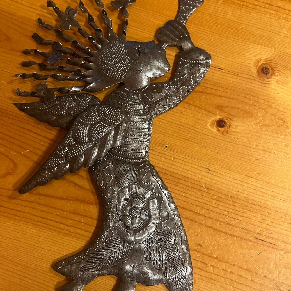Source Unknown Silver Angel Wall Art
